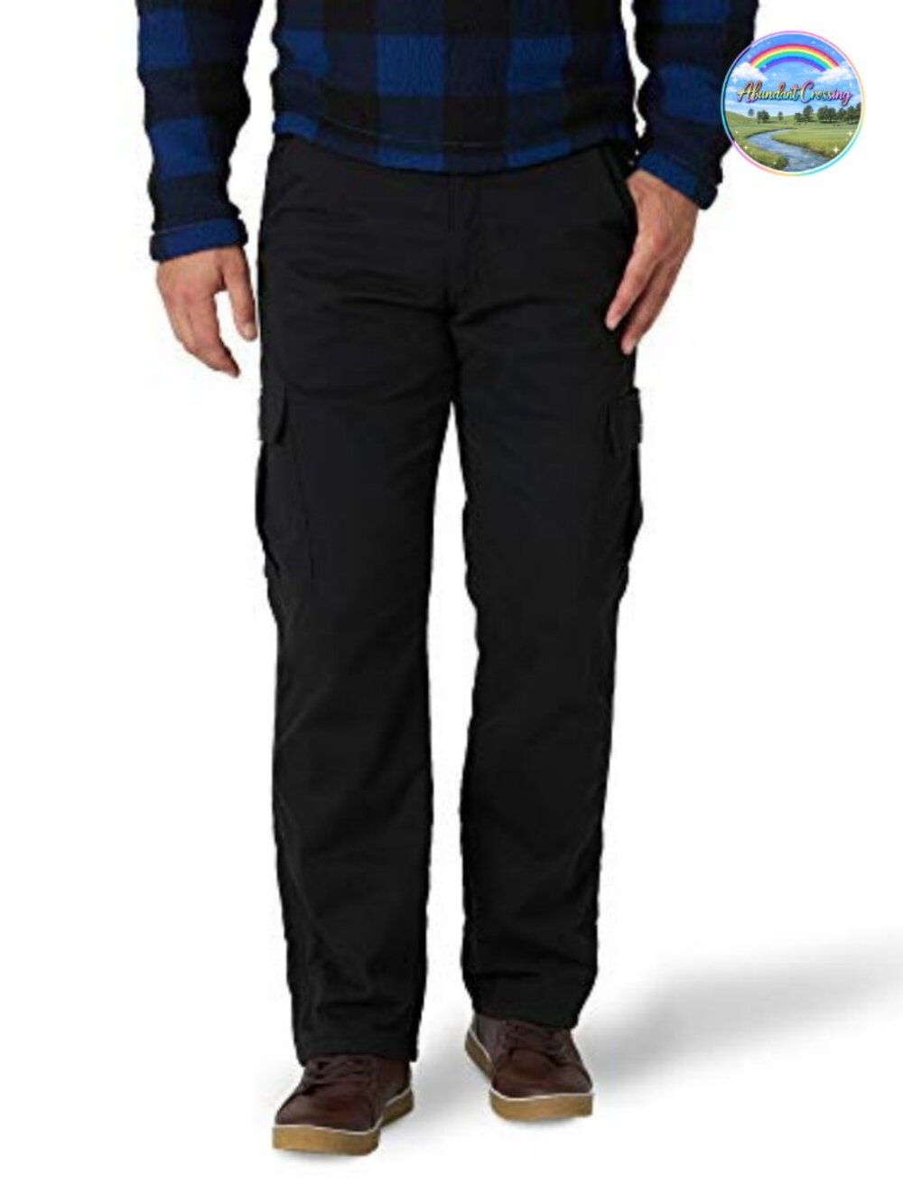 Wrangler Fleece Lined Cargo Pants Men's Relaxed Fit Stretch Twill 6-Pocket